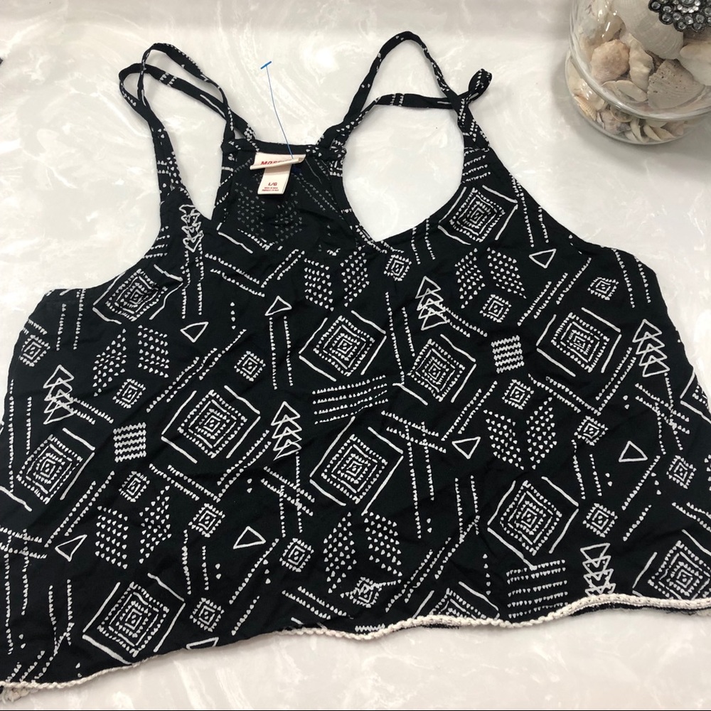 Tribal print flowy Crop Top